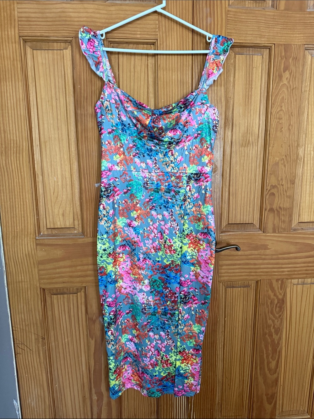 Floral Multicolor Sleeveless Midi Dress